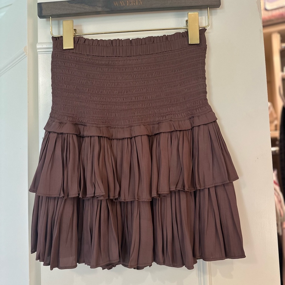 Elegant Brown Tiered Skirt